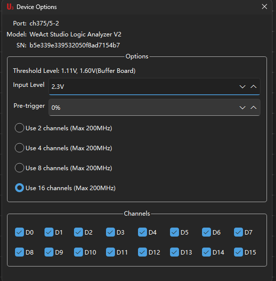 Device options